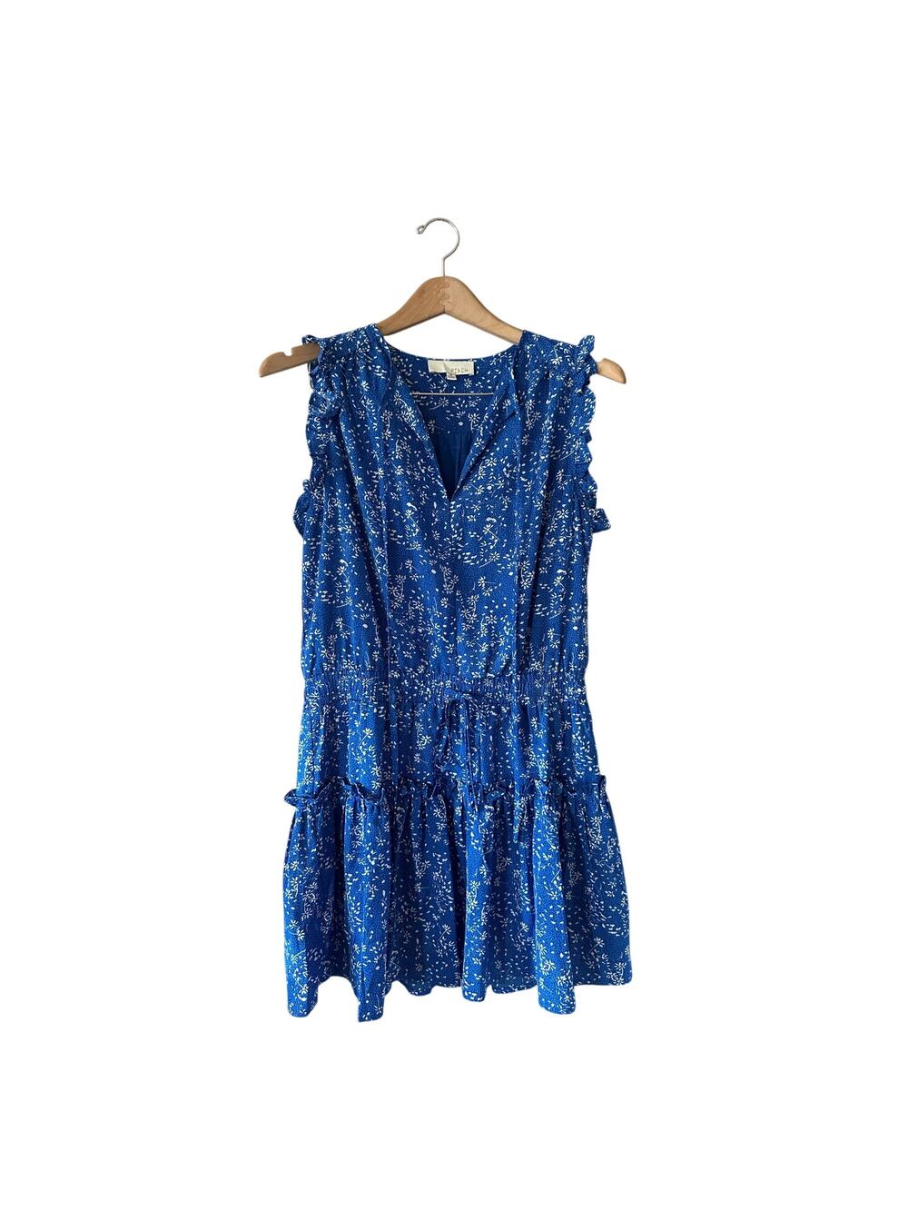 Pinch Blue Floral Ruffle Mini Dress Size M